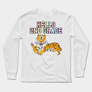 Hello 2nd Grade Tiger Back To School Long Sleeve T-Shirt
